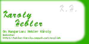 karoly hebler business card
